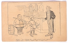 Taft, TR, Uncle Sam Postcard