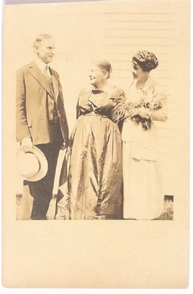 Coolidge With Mother, Wife Postcard