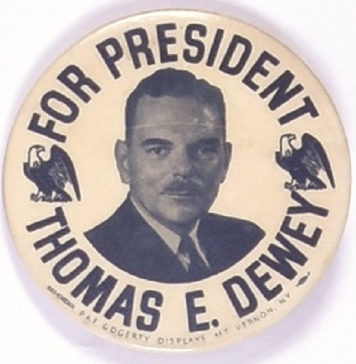 Dewey for President Large Eagles Pin