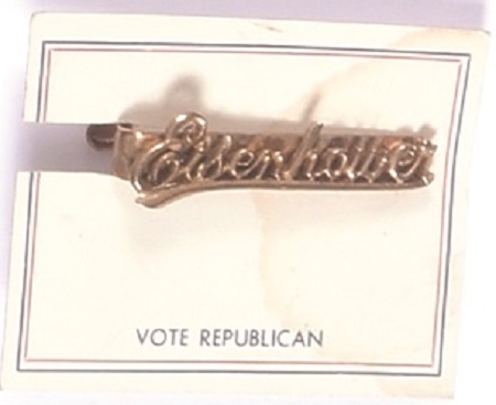 Eisenhower Tie Clasp and Original Card