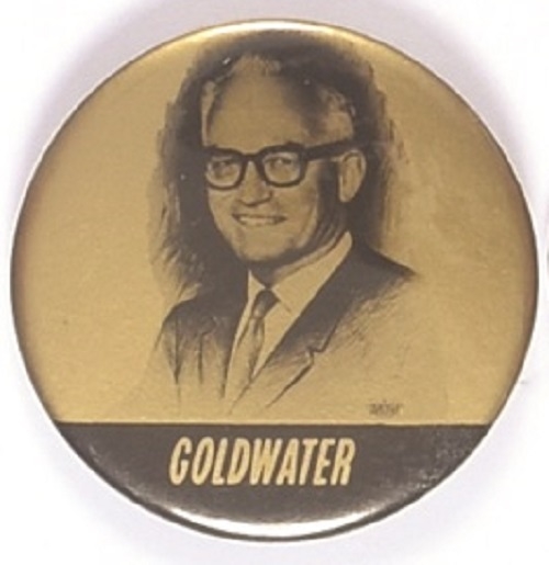 Goldwater Gold, Black Portrait Pin