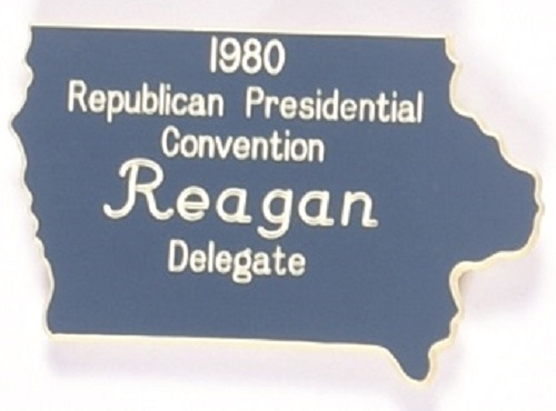 Reagan Iowa 1980 Delegate Pin
