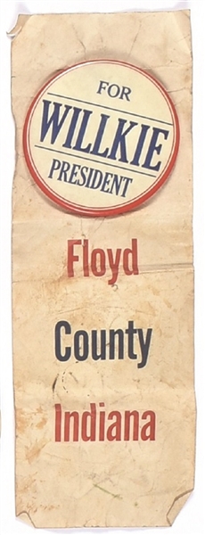 Willkie For President Pin and Floyd County Ribbon