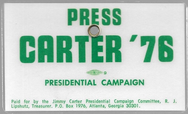 Carter 1976 Press Badge