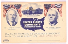 Thurmond, Wright States Rights Postcard