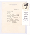 Fremont, Lincoln, Harding Badge and Letter