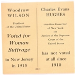 Wilson, Hughes Two Suffrage Statements New Jersey Handbill
