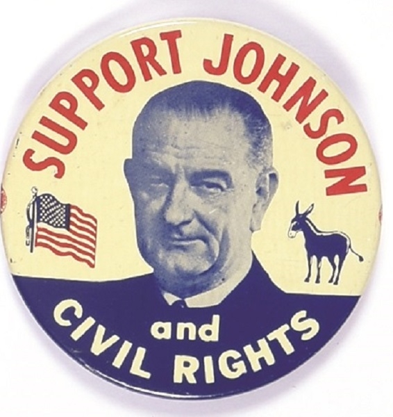 Support Johnson and Civil Rights 3 Inch Version