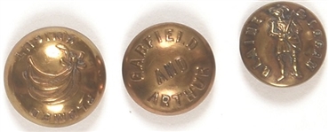 Group of 3 1880s Clothing Buttons