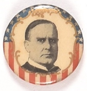 William McKinley Gold Filigree Celluloid