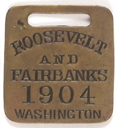Roosevelt and Fairbanks Brass Fob
