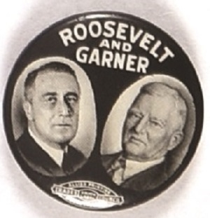 Roosevelt and Garner Tough Celluloid Jugate