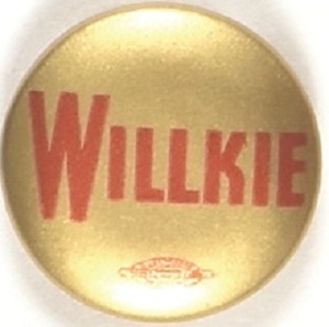 Willkie Red and Gold Celluloid