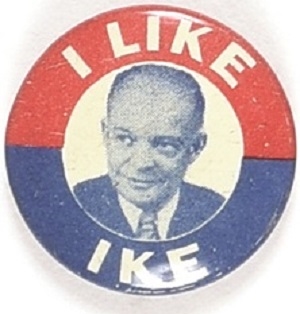 I Like Ike RWB Litho Picture Pin