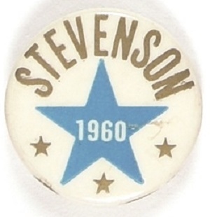 Adlai Stevenson 1960 Blue Star Celluloid