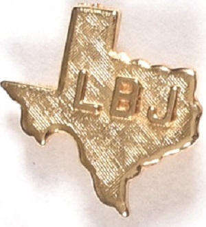 Johnson LBJ Embossed Texas Jewelry Pin