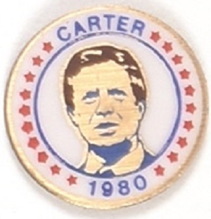Jimmy Carter Colorful 1980 Pin