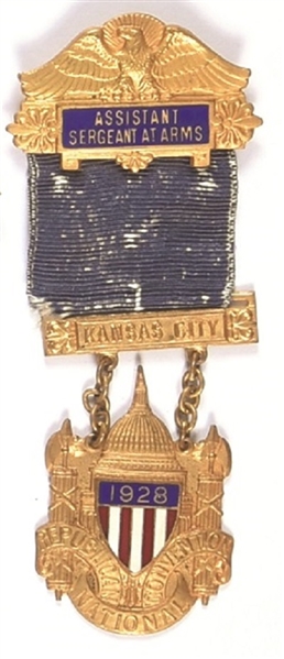 Hoover 1928 Sgt. at Arms Badge