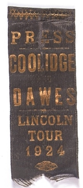 Coolidge Lincoln Tour Press Ribbon
