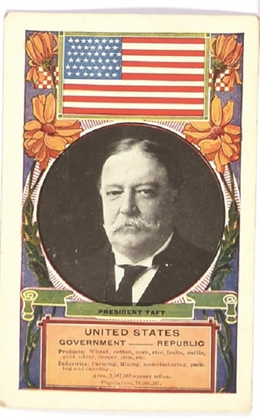 Taft Colorful Flag Postcard