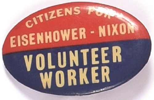 Eisenhower Volunteer Worker Oval Celluloid