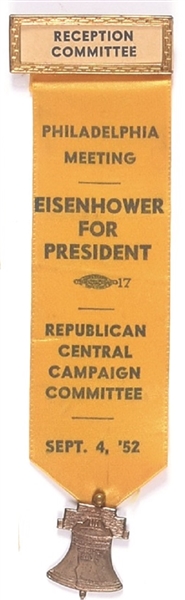 Eisenhower 1952 Reception Committee Pin, Ribbon