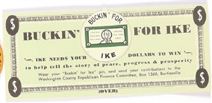 Buckin for Ike Paper Dollar