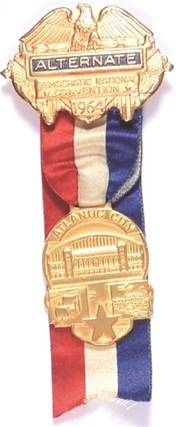 LBJ 1964 Convention Alternate Delegate Badge