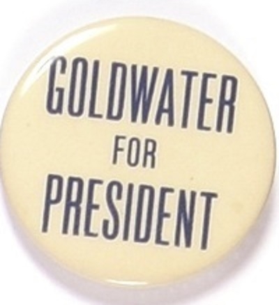 Goldwater for President Blue, White Celluloid