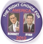 Romney, Ryan the Right Choice for America