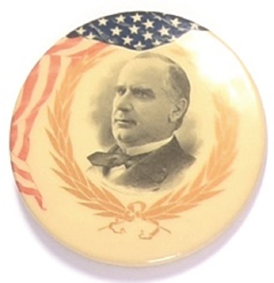 McKinley Laurel and Flag Pin