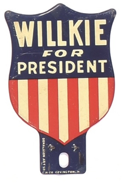 Willkie for President Shield License