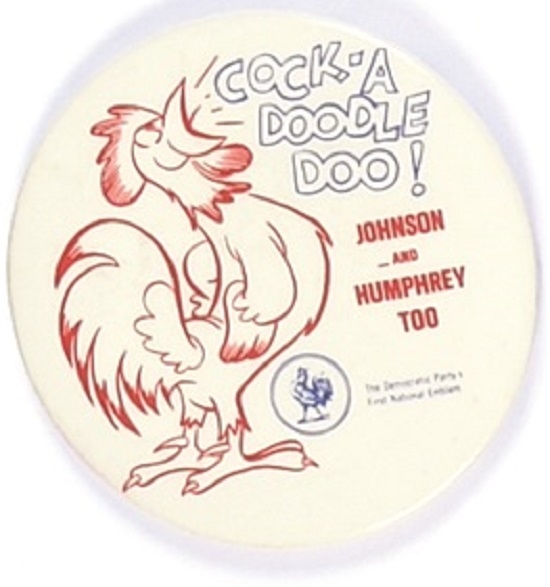 Johnson Democratic Rooster Pin
