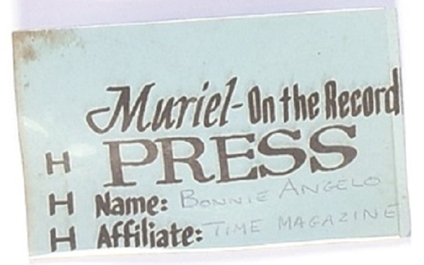 Muriel Humphrey Press Card