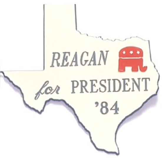 Reagan for President Texas 1984 Pin