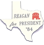 Reagan for President Texas 1984 Pin