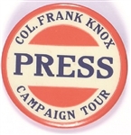 Col. Frank Knox Press Campaign Tour