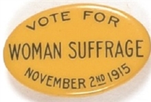 Vote for Woman Suffrage Rare 1915 Celluloid