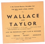 Wallace and Taylor Progressive Party Flyer
