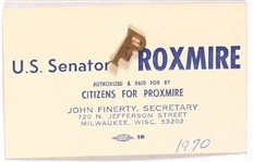 Citizens for Proxmire Wisconsin Card