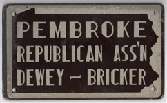 Dewey, Bricker Pembroke Republican Assn. License