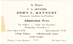 JFK Cow Palace Campaign Speech Ticket
