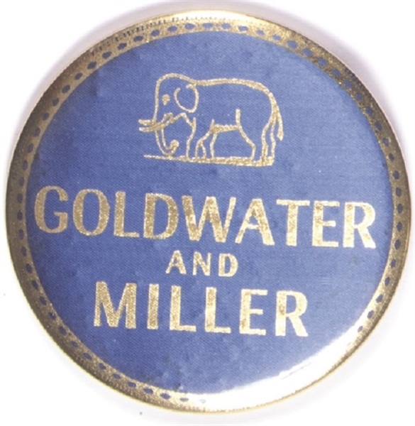 Goldwater, Miller Blue and Gold Elephant Pin