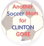 Another Soccer Mom for Clinton Gray and White Pin
