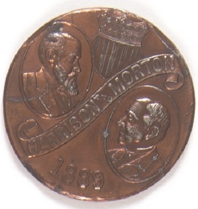 Harrison, Morton, Washington 1889 Medal
