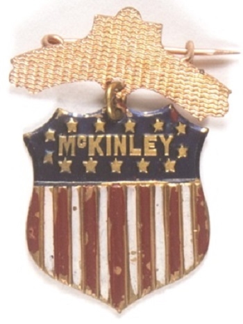 William McKinley Enamel Shield Pin