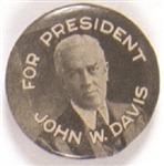 Davis for President St. Louis Button Celluloid