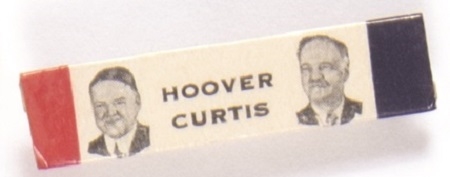 Hoover, Curtis Celluloid Bar Lapel Pin