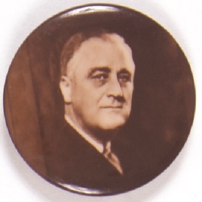 Franklin Roosevelt Sepia Celluloid