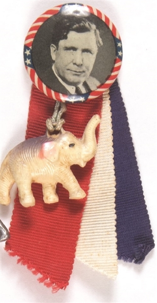 Willkie Pin With Ribbons, Elephant